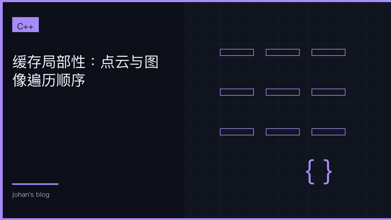 缓存局部性：点云与图像遍历顺序