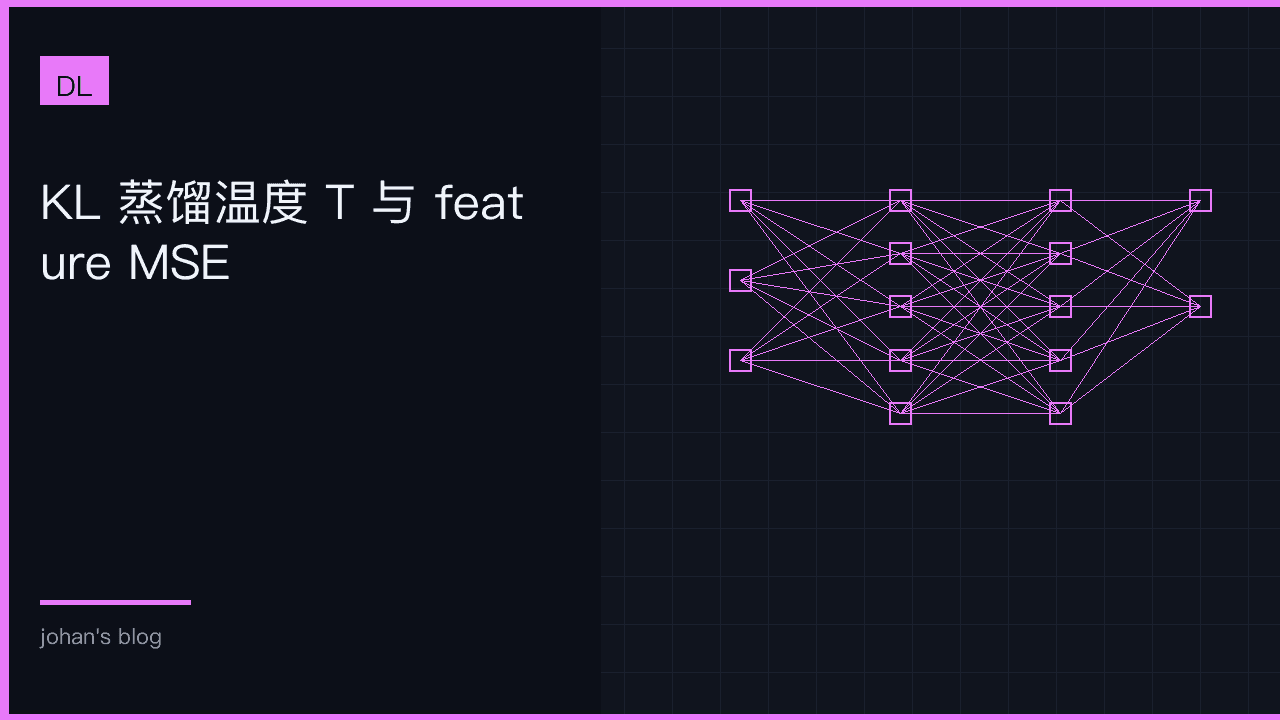 KL 蒸馏温度 T 与 feature MSE