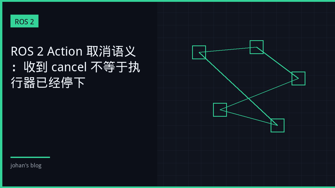 ROS 2 Action 取消语义：收到 cancel 不等于执行器已经停下